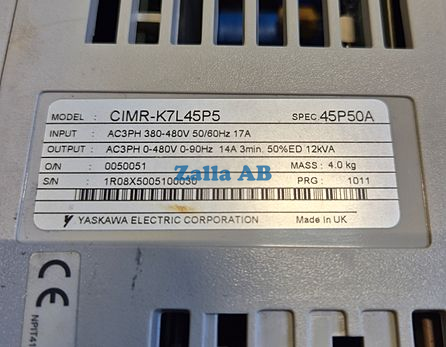 Yaskawa CIMR-K7L45P5 12KW Frekvens Beg.